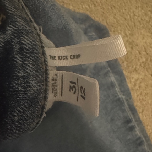 LOFT Mid-Blue Wide-Leg Jeans with Raw Hem - Picture 4 of 7